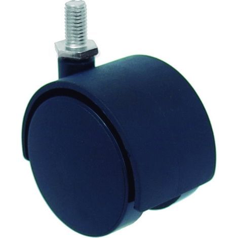 Roue de Mobilier 50mm Nylon Noir Épingle 8x15