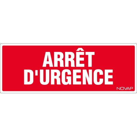 Panneau Arret d'urgence - Rigide 330x120mm - 4030432