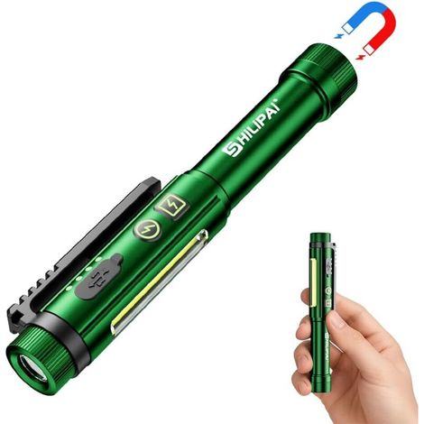 Lampes de poche EDC rechargeables. Mini. magnétique.Lampe de poche imperméable avec clip.Lumens élevés 600 Lumens avec 8 modes pour l'inspection. Travail. Urgence (1/5)