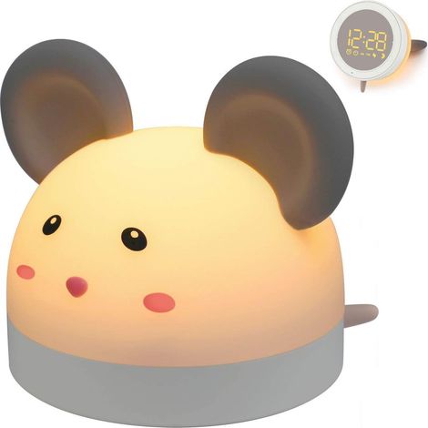 Horloge électronique LED cartoon silencieuse avec veilleuse pour chambre et bureau (1/5)