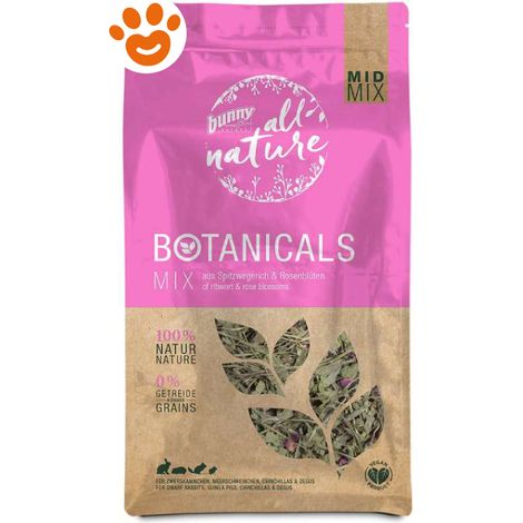 Bunny Nature Botanicals Mid Mix con Plantago Lanceolata e Fiori di Rosa - Confezione 120 Gr -