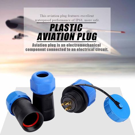 Connecteur de câble en ligne SP21 IP68 3 broches étanche en plastique pour aviation (3 broches)