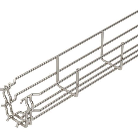 OBO Bettermann Gitterrinne GRM 55x50x3000 Edelstahl, rostfrei A2 1.4301 blank, nachbehandelt, 3 Meter, 6001070