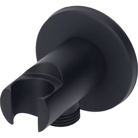 Support de pommeau de douche réglable en cuivre, support de douchette à main pour salle de bain, noir rond (1/5)