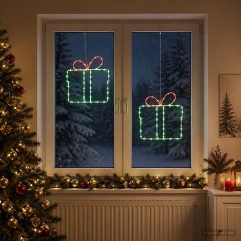 vidaXL Luces de silueta de Navidad para ventana LOVIISA 2 uds. 160 LED (1/5)
