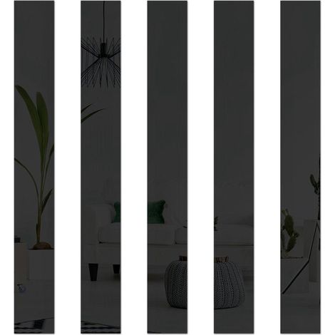 Lot de 20 stickers miroir muraux noirs 5 x 50 cm, miroir décoratif 3D moderne pour salon et chambre. (1/5)