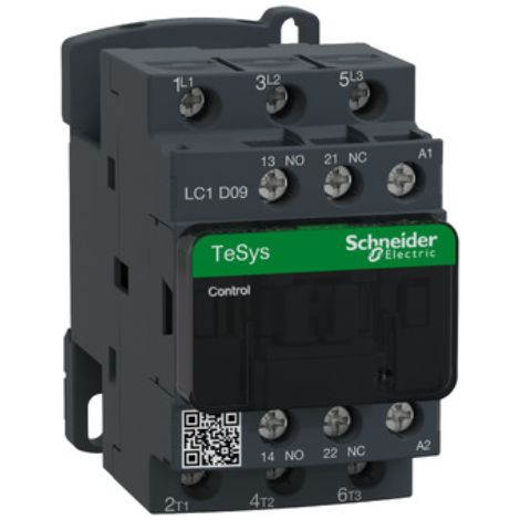 Schneider Electric – Contacteur à clé 3P AC-3 440V 9A – bobine 380V CA – Plage de puissance 0.55-2.2kW 3 phases – Type contacts 1F+1O (1/5)
