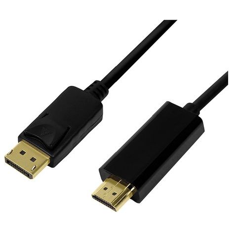 Cavo Logilink DisplayPort, da DP/M a HDMI-A/M, 4K/30 Hz, nero, 1 m (1/2)
