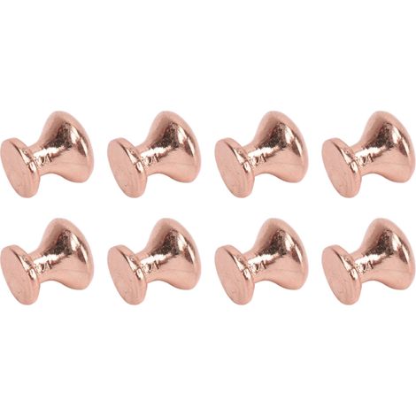 8 Stück Miniatur-Türgriffe mit rundem Kopf im Maßstab 1:12, schlichtes Design, aus Metall, für Puppenhäuser, lila-bronze (1/5)
