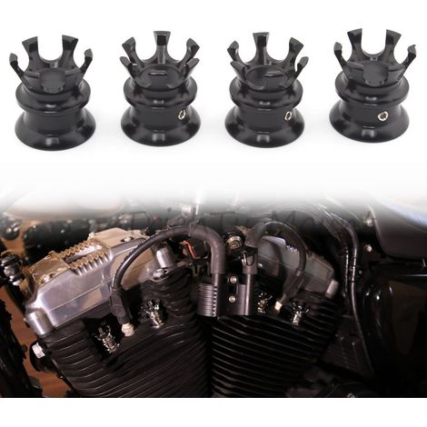 Cache-vis de moteur Harley Crown noir décoratif, pièce de rechange pour moto XL883 (1/5)