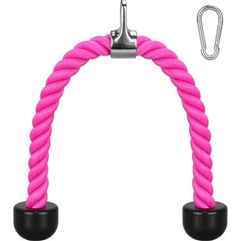 Corde Pour Triceps - 68 cm - Pour Machine À Câble - Avec Mousqueton En Acier - Pour Entraînement En Salle Ou À Domicile - 1 Pièce (1/3)