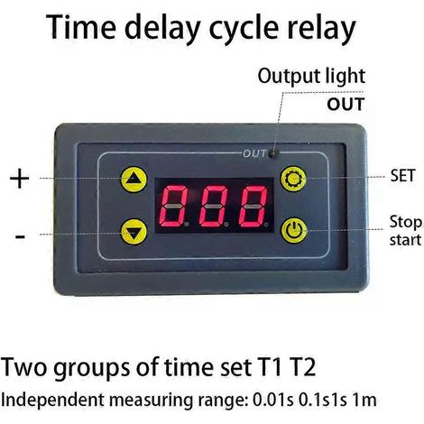 Module de relais temporisé pratique avec écran LCD pour minuterie numérique 5 V, 12 V et 24 V CC, module de commande de boucle de temporisation 10A-JXLGV (1/4)