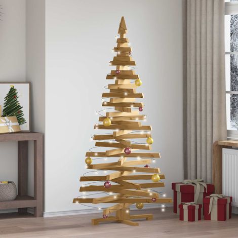 vidaXL Árboles de Navidad Marrón 180 cm Madera maciza de pino (1/5)