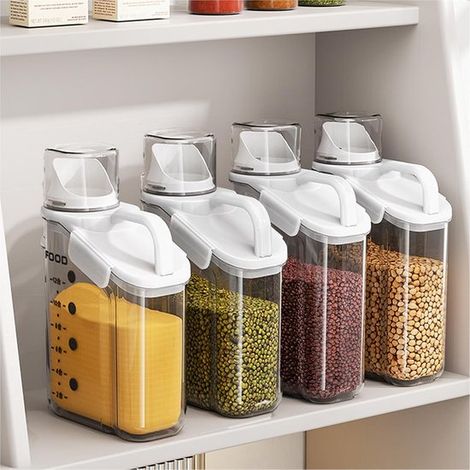 Contenitore per cereali, 2,8 l (95 oz), ermetico, grande contenitore per conservare alimenti secchi con beccuccio e misurino per snack (1/5)
