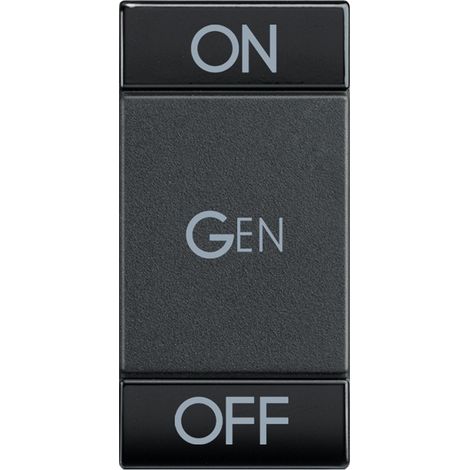 Manette Livinglight MyHOME BUS symbole ON/OFF/GEN 1 module anthracite BTICINO L4911AFN (1/2)