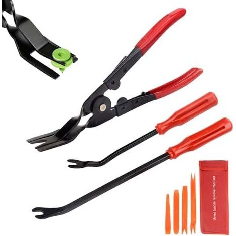 Set di 7 attrezzi per la rimozione dei rivestimenti delle portiere, attrezzi per rivetti auto, leva per auto, cuneo per la riparazione delle portiere, attrezzi per la riparazione del cruscotto - (1/5)