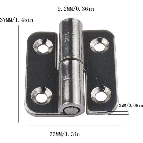 (Gauche)6 charnières amovibles 1,5' petits joints coulissants charnières de porte amovibles en acier inoxydable 304 gaucher (1/3)