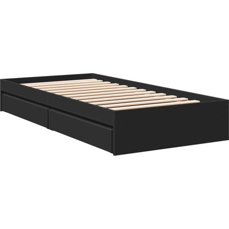 Cama con cajones madera de ingeniería negro 90x190 cm vidaXL