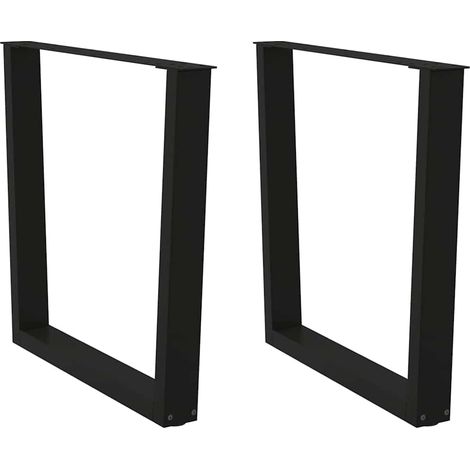 Patas para mesa de comedor en forma de V (2 unidades), color negro, 80 x (72-73,3) cm, acero