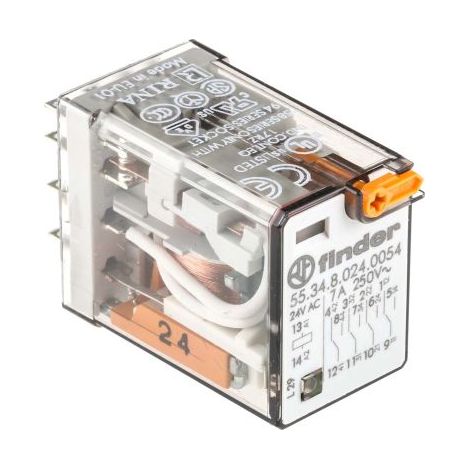 Relais de puissance Finder 55 Series, 4 RT, bobine 24V c.a. Enfichable 1.5W ( Prix pour 1 ) (1/3)