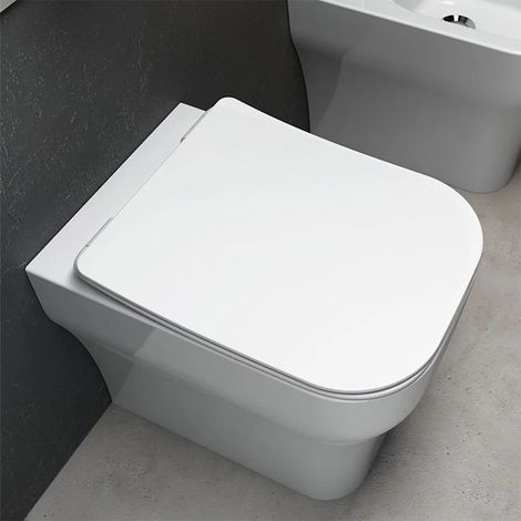 Wc filo muro rimless con scarico traslato Olympia serie Synthesis bianco lucido (1/5)