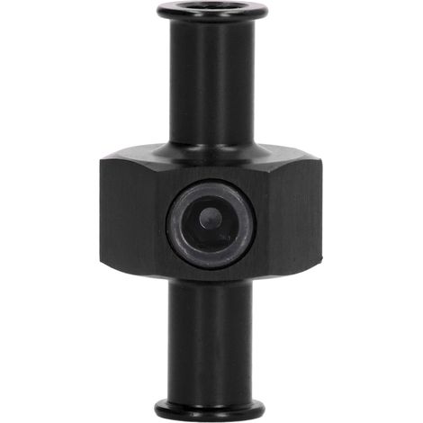 Ortviai Adaptateur en T pour manomètre de pression carburant – Raccord 3/8" + filetage 1/8" NPT – Métal noir