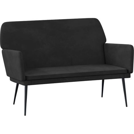 Banco 108 x 79 x 79 cm terciopelo negro 020010703