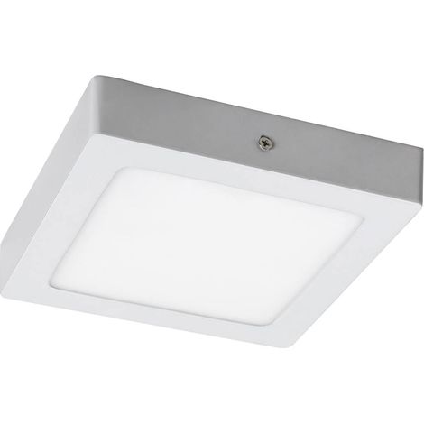 Plafonnier encastré 17cm LED 12W blanc mat carré Lois (1/4)
