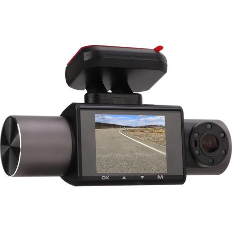 Caméra Voiture 2 en 1 GPS Full HD 1080P Double Objectif Enregistreur de Conduite avec Stationnement, Boucle d'Enregistrement Sécurité Routière (1/5)