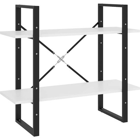 Maison Exclusive - Libreria a 2 Ripiani Bianca 80x30x70 cm in Legno Multistrato (1/5)