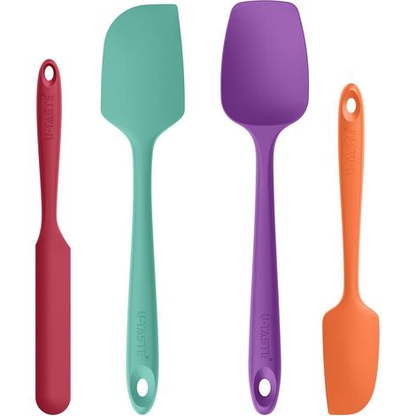 Silikon Teigschaber Set 4-teilig, hitzebeständig bis 315℃, bunt
