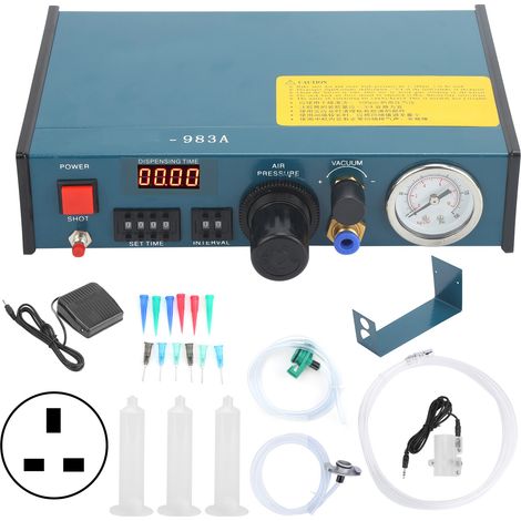 Distributeur de colle automatique numérique 983A avec minuterie manuelle, contrôleur de dosage AC220-240V, prise UK, pour usage précis (1/5)