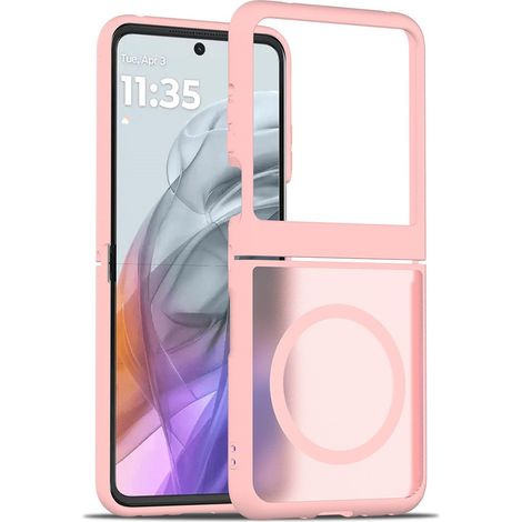 Custodia fumé per Motorola Razr 70 / 60 / 50 5G, Skin Touch, per MagSafe, rosa (1/5)