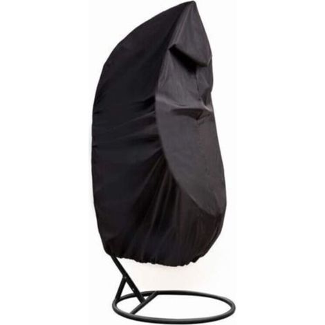 Housse de Fauteuil Suspendu Jardin Rotin Osier Fauteuil Suspendu Imperméable Housse Housse de Protection pour ufs Chaise résistant à l'eau et à la poussière - 190 X115cm (Noir)