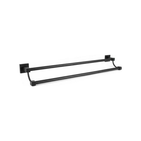 PORTE-SERVIETTES 2 BARRES SUPPORT MURAL SALLE DE BAIN NOIR HOME ROD 02110 (1/2)