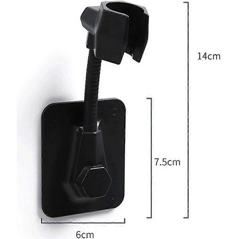 Support de douche universel multifonctionnel auto-adhésif et réglable (noir) (1/3)