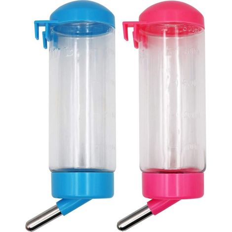 2 pièces 400 ML Biberon Hamster Automatique, Plastique Biberon Lapin Nain Biberon Hamster Fuit Pas,pour Hamster, Chat,Chiens (Couleur AléAtoire) (1/5)