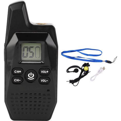Talkie-walkie radio bidirectionnelle avec écran LED, charge rapide USB et oreillette pour maison hôtel (1/5)