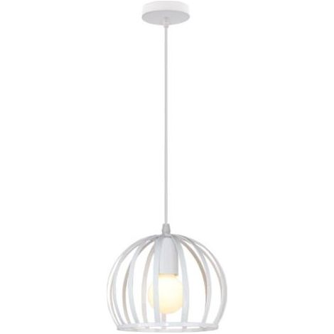 Vintage-Pendelleuchte, moderne runde Deckenleuchte aus Metall für Küche, Landhausstil, Flur, Innenbereich, Weiß (1/5)
