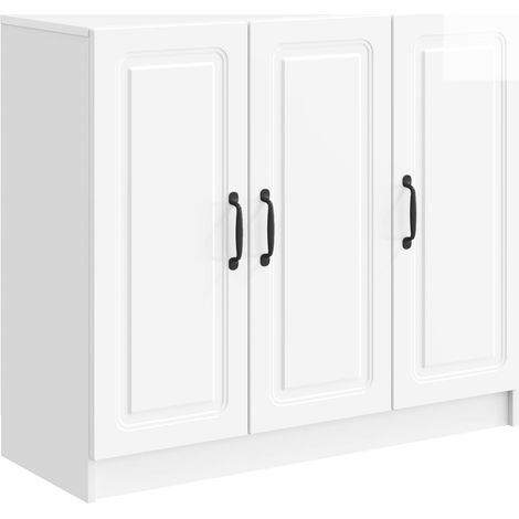 Credenza Bianco Lucido 89 x 34,5 x 77 cm Legno ingegnerizzato vidaXL