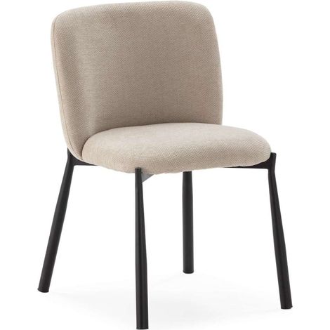 Pack de 2 sillas md-Iria tapizado textil beige, 80cm(alto) 52cm(ancho) 58cm(largo) (1/5)