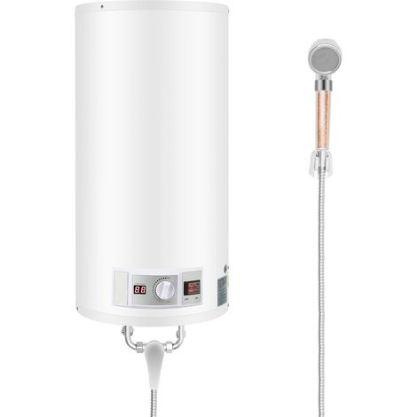Calentador de agua eléctrico de 50 l y 2000 W - Modelo de almacenamiento suspendido en la pared con pantalla LED de temperatura - Válvula de seguridad - Hasta 75 °C - Para cocina y baño (1/5)