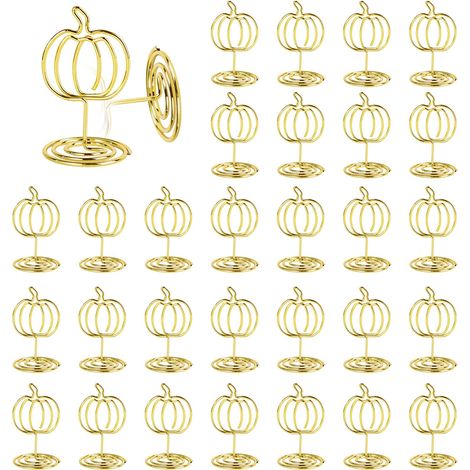 Lot de 30 Porte-Noms de Table sur Pied Citrouille Or pour Mariage, Noël et Saint-Valentin (1/5)