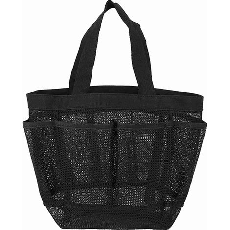 Sac de douche en maille à suspendre, articles de toilette, dortoir d'université, essentiels, lavage portable, séchage rapide, organisateur de cosmétiques pour salle de bain, dortoirs, plage, camping, (1/5)