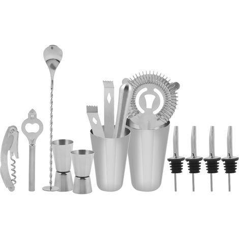 14-teiliges Cocktailshaker-Set aus Edelstahl, Barkeeper-Werkzeug zum Mixen und Servieren, 600 ml und 450 ml, Geschenkidee für Barkeeper (1/5)