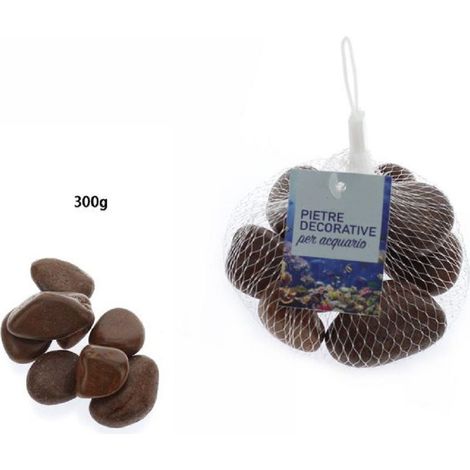 Trade Shop - Sassi Pietre Decorative Marroni Per Acquario 300 Gr. Decorazione Giardino 70255 -