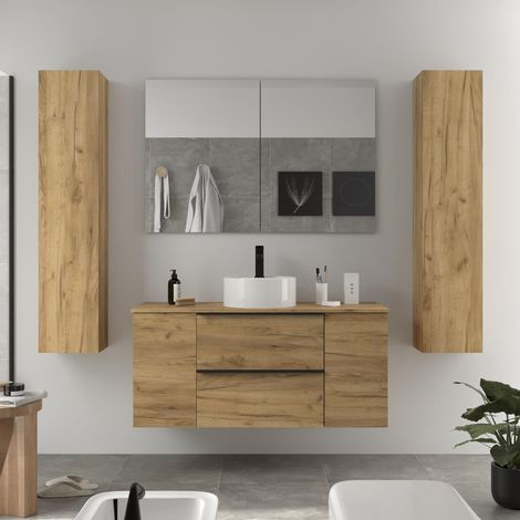 Mueble de Baño NABUA PLUS 120cm Roble Lavabo sobre encimera Porcelana 1P (1/5)
