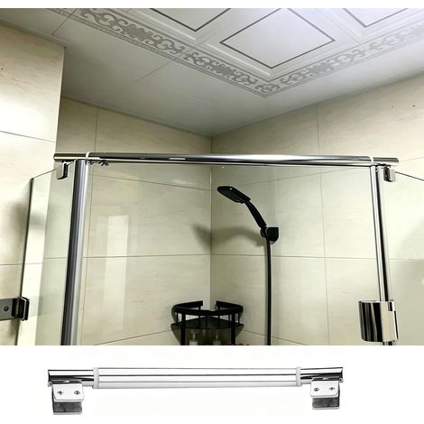Barre de support pour porte douche sans cadre, bras verre à (1/5)