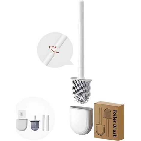 Ulisem Toilet Brush, Toilet Brush, Toilet Brush, Silicone Toilet Brush and Holder, Ventilated Toilet Brush, Quick Drying, Odorless, Bathroom Toilet Brush (1/4)