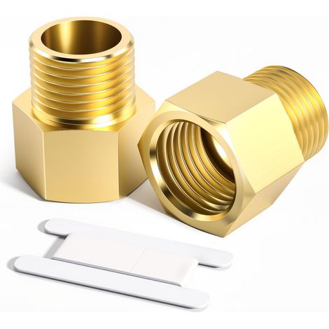 2 pièces 1/8 "femelle à 1/8" mâle BSP filetage en laiton douille hexagonale connecteur de réduction pour la Conversion de raccordement de tuyau (1/5)